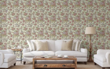 Pink Embossed Wallpaper – Botanical Blossom (5806-4)